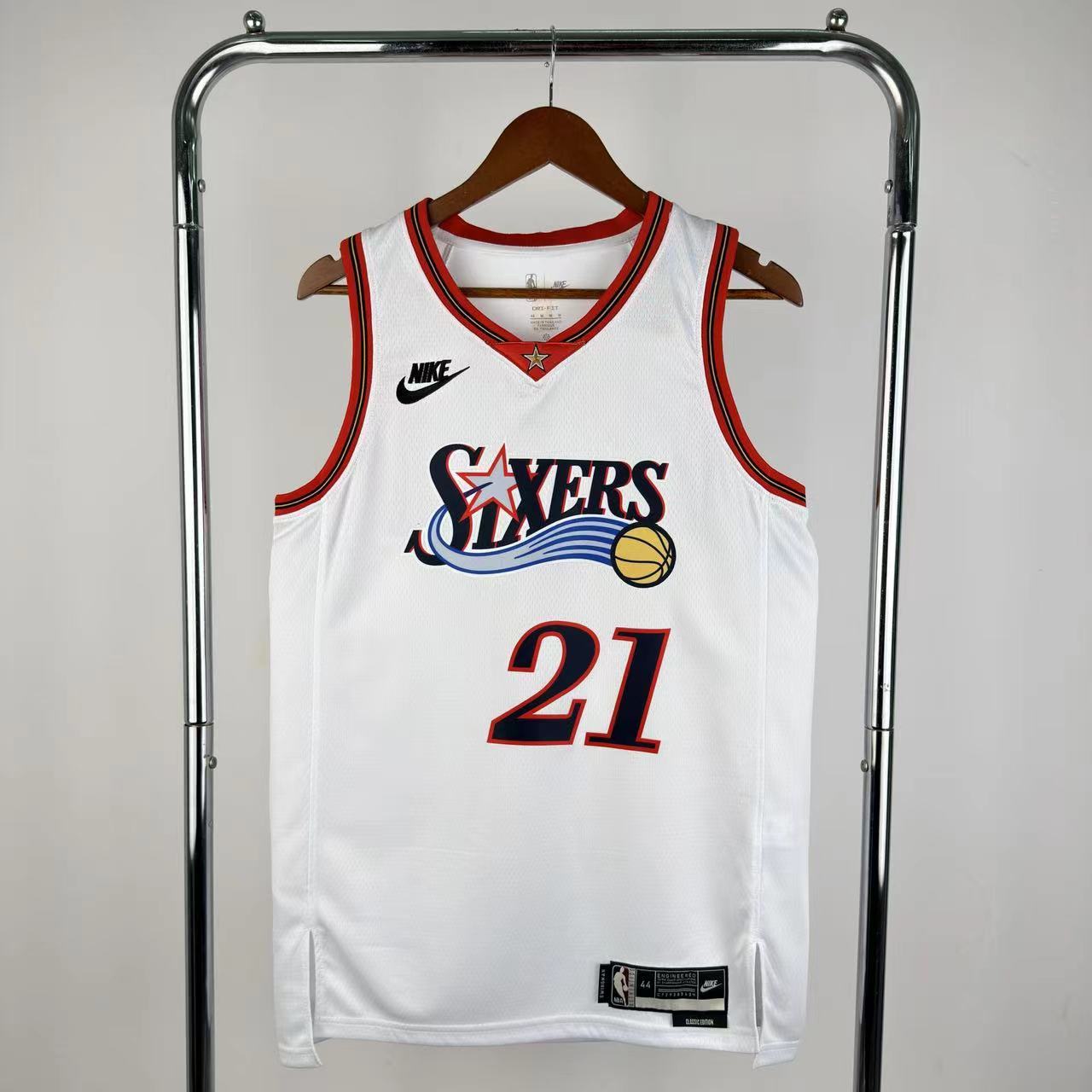 Embiid, camiseta retro blanca de los 76ers de 26 temporadas, número 21